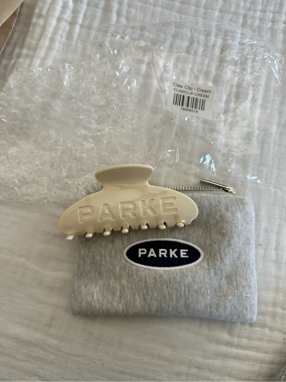 NIB PARKE Cream Claw Clip